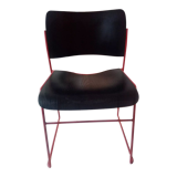 Stackable chair brand Howe, model 40/4, red lacquer base