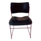 Stackable chair brand Howe, model 40/4, red lacquer base