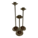 Trio of metal and wood candlesticks