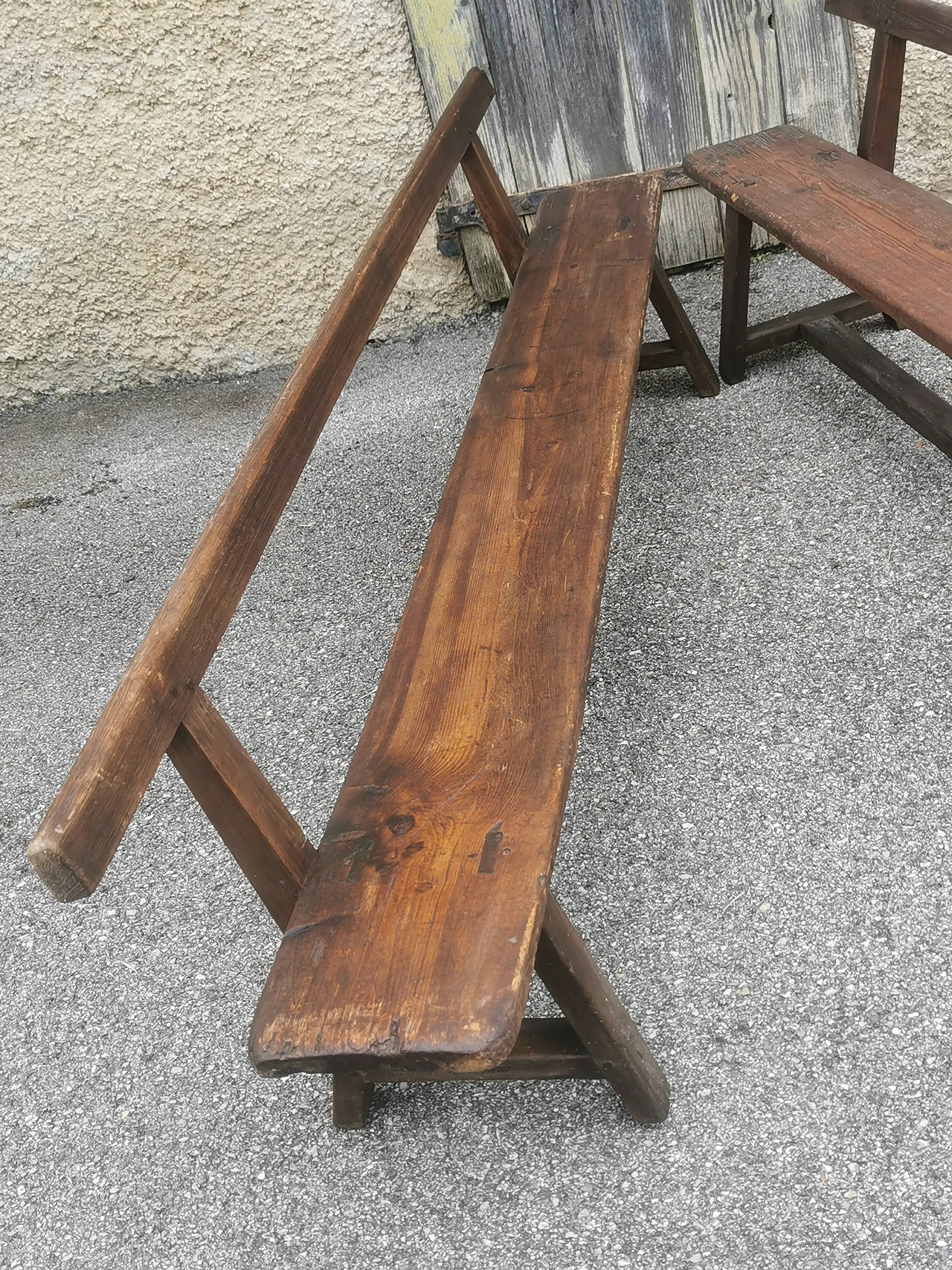 Pair of antique 19th century benches