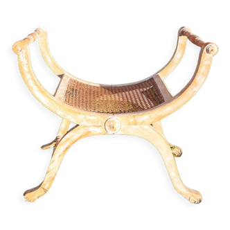 Ancien siège curule bois & cannage
