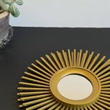 Miroir soleil doré style vintage