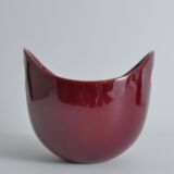 Scandinavian Modern Merlot Red Stoneware Bowl by SYCO, Sweden, 1950s