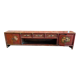 Enfilade, banc en bois laqué rouge à décor floral polychrome, Chine XIXème
