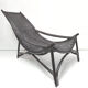 Black rattan chaise longue deckchair armchair