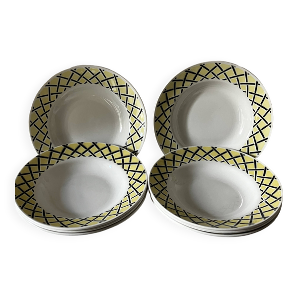8 assiettes creuses - Faience Badonviller