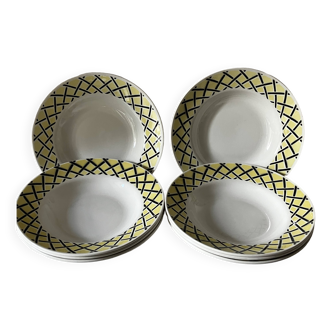 8 assiettes creuses - Faience Badonviller