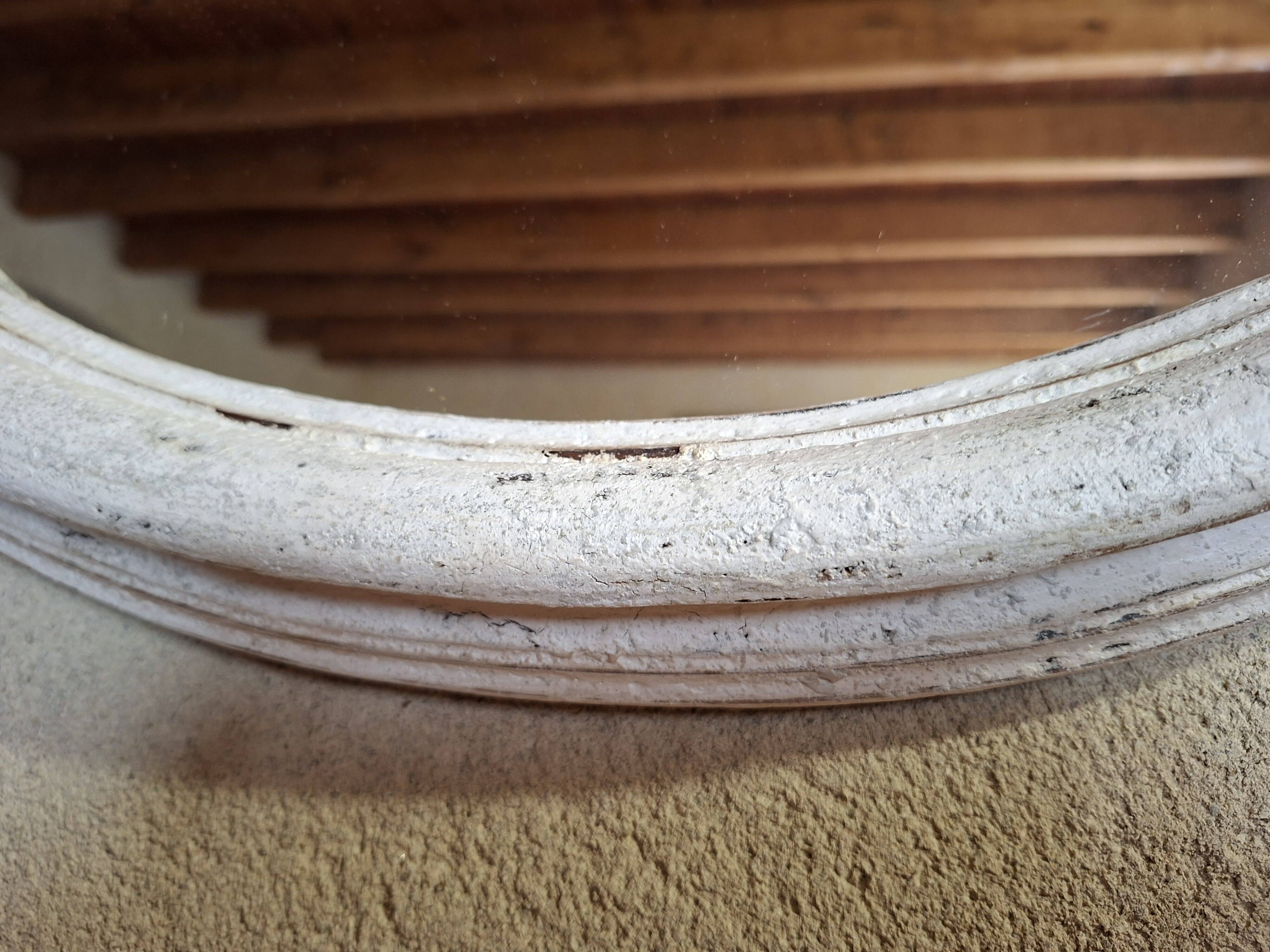 White patinated baroque mirror