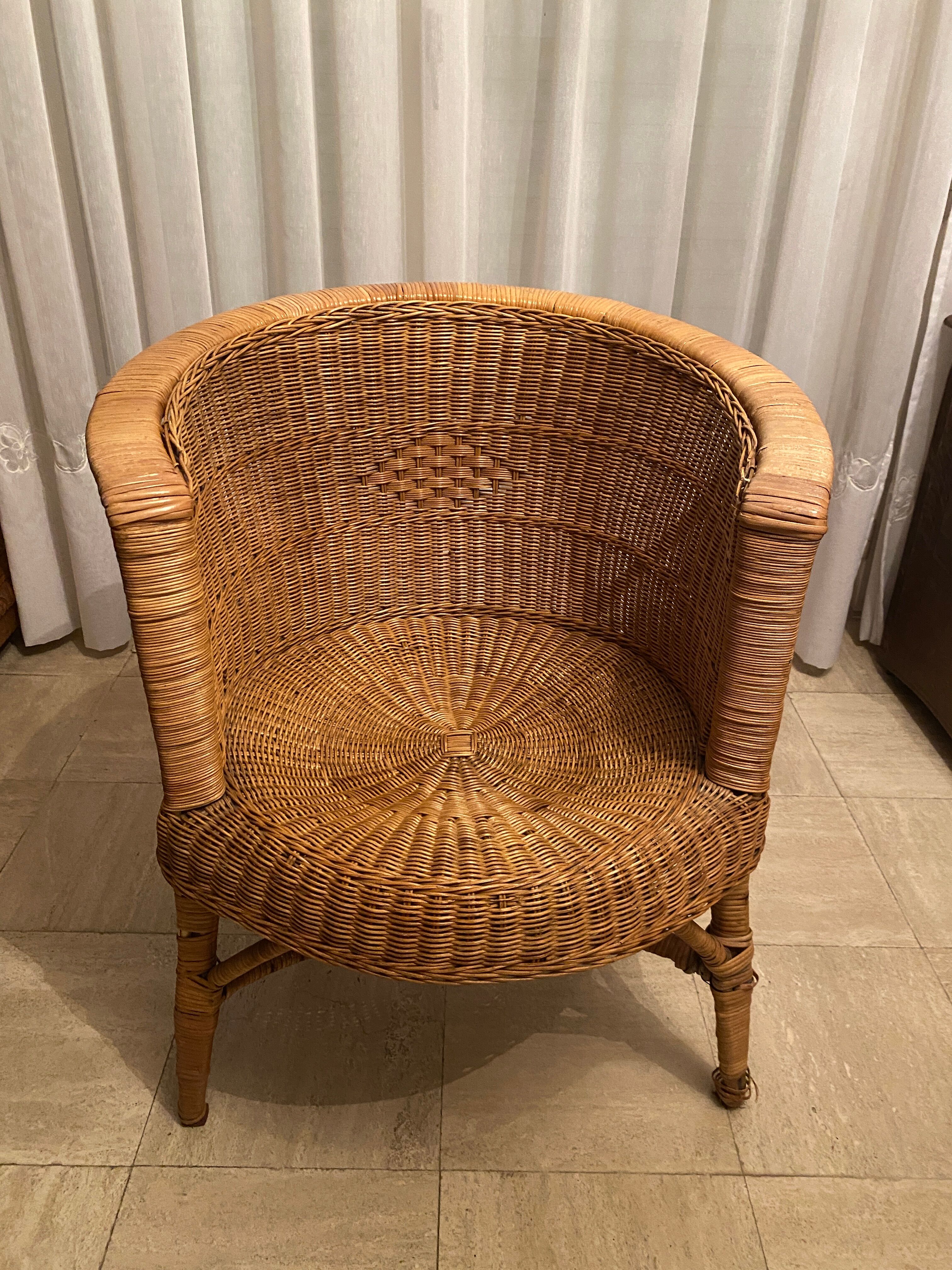 Wicker armchair 60s