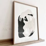 Lot of two poetic works, in 30 x 40 cm format, ink and paint on paper