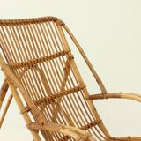 Fauteuil à bascule en bambou des années 1960's, Espagne.