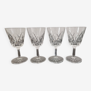 Set of 4 vintage chiseled crystal water glasses