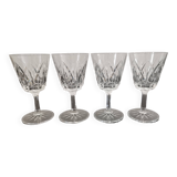 Set de 4 verres à pied à eau en cristal ciselé vintage