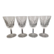Set de 4 verres à pied à eau en cristal ciselé vintage