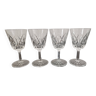 Set de 4 verres à pied à eau en cristal ciselé vintage