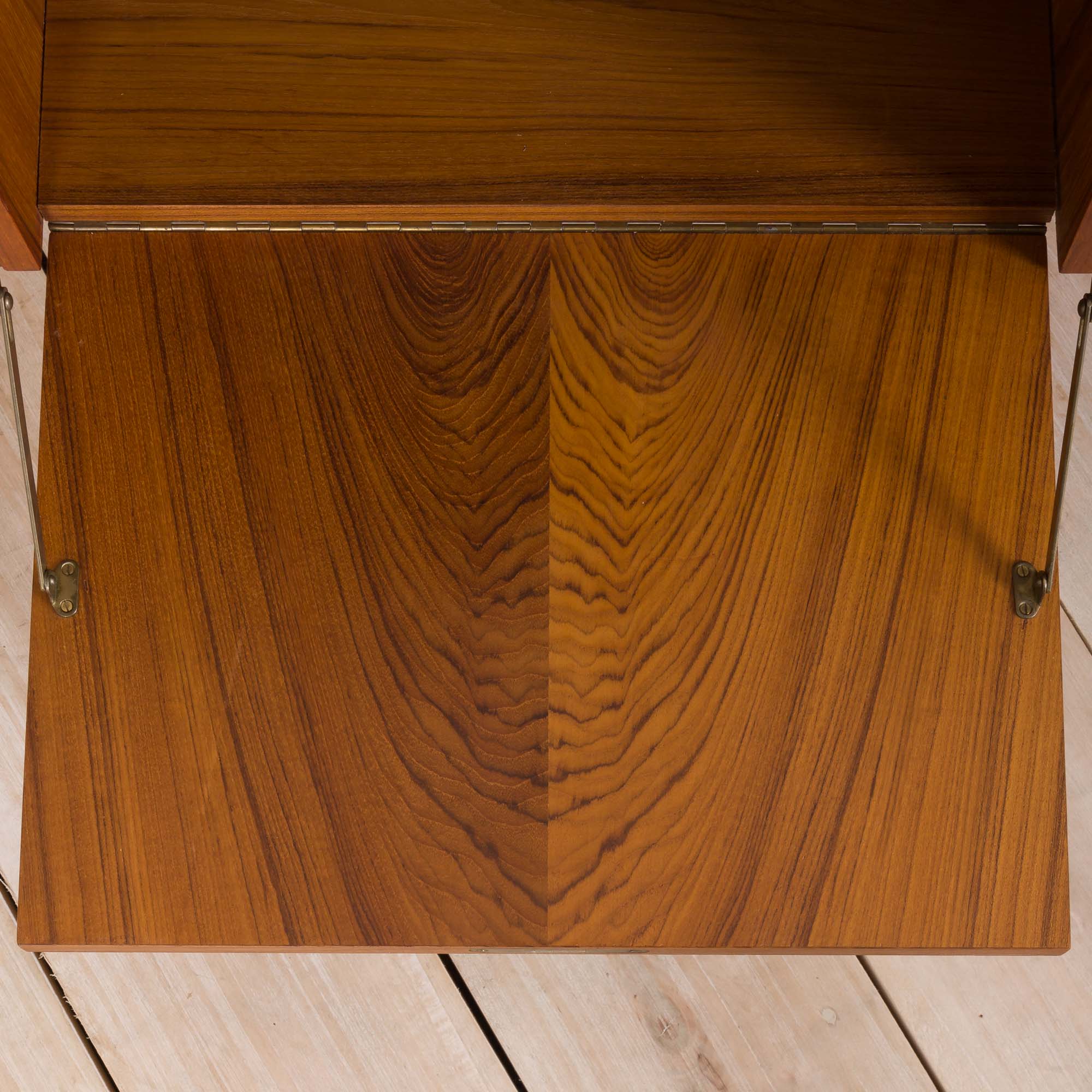 Gunnar Nielsen for Tibergaard teak desk with bar cabinet Denmark 1960s