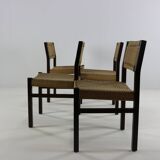Ensemble de quatre chaises de salle à manger en bois wengé par Arnold Merckx pour Fristho Holland