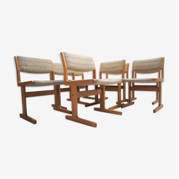 Série de 8 chaises scandinaves en chêne clair par Domus Danica, Danemark