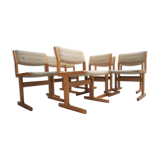Series of 8 Scandinavian chairs in light oak by Domus Danica, Denmark