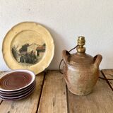 Stoneware lamp with its new 2M fabric cable