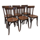 Set of 6 Baumann bistro chairs in bent beech, France circa 1930.