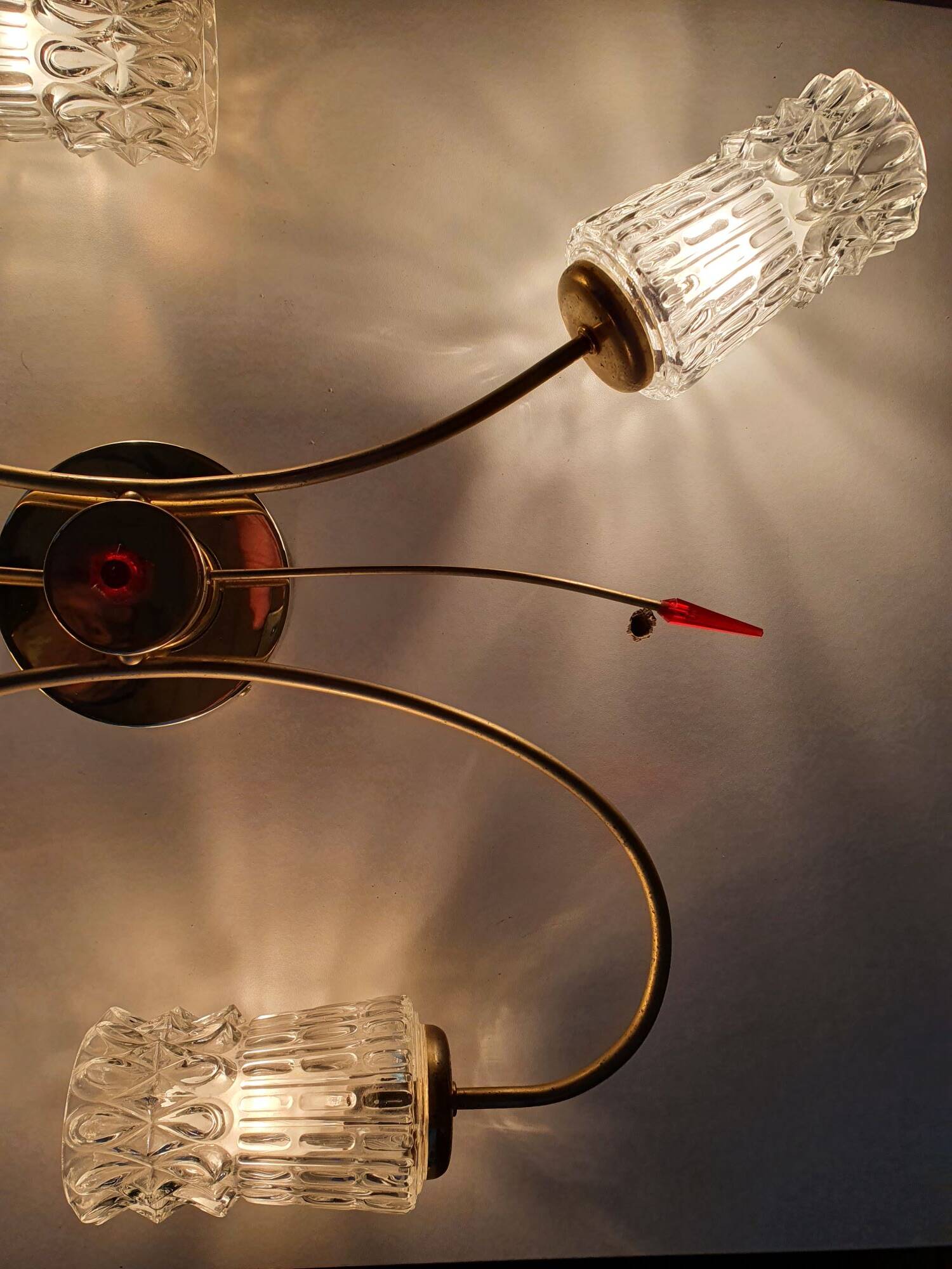 Large vintage gold four-light wall sconce