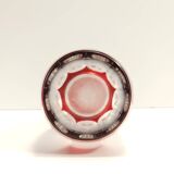 Bohemian Transparent and Red Crystal Decanter Bottle by Dresden Crystal, Germany