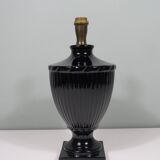 Black ceramic mirror lamp base, 1960-1970 Italy