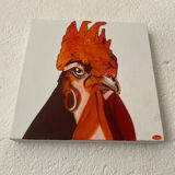 Coq portrait peinture à l’huile