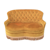 Vintage bench in gold velvet
