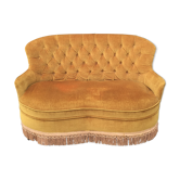 Vintage bench in gold velvet