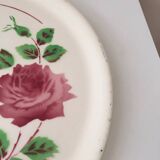 Badonviller pink cake plate Digoin