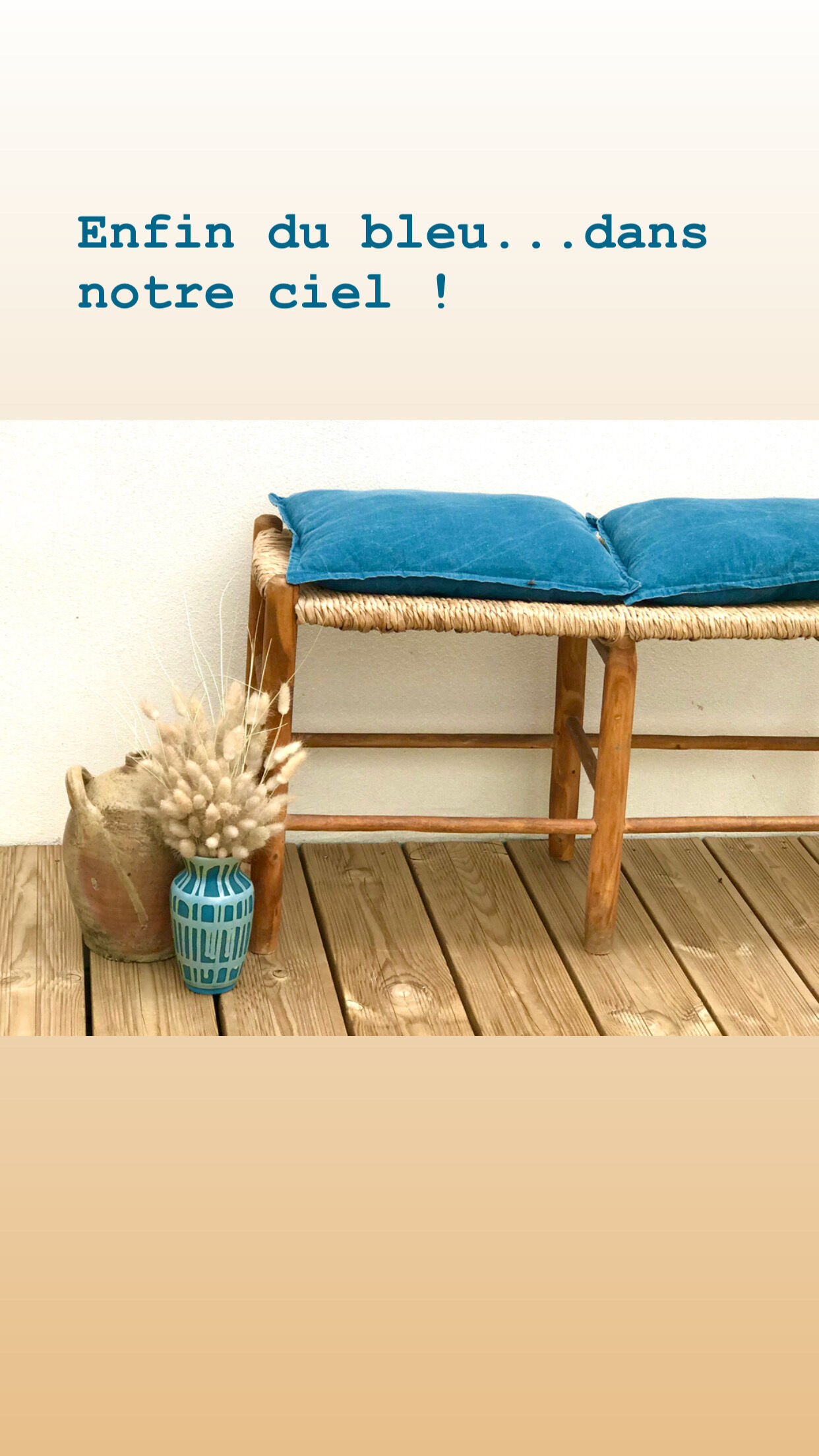 Banc paillé ancien