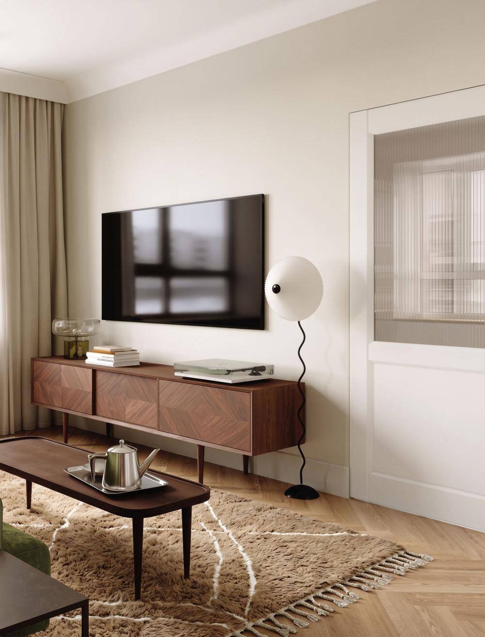 Contemporary Beige Rug - 297 x 253 cm