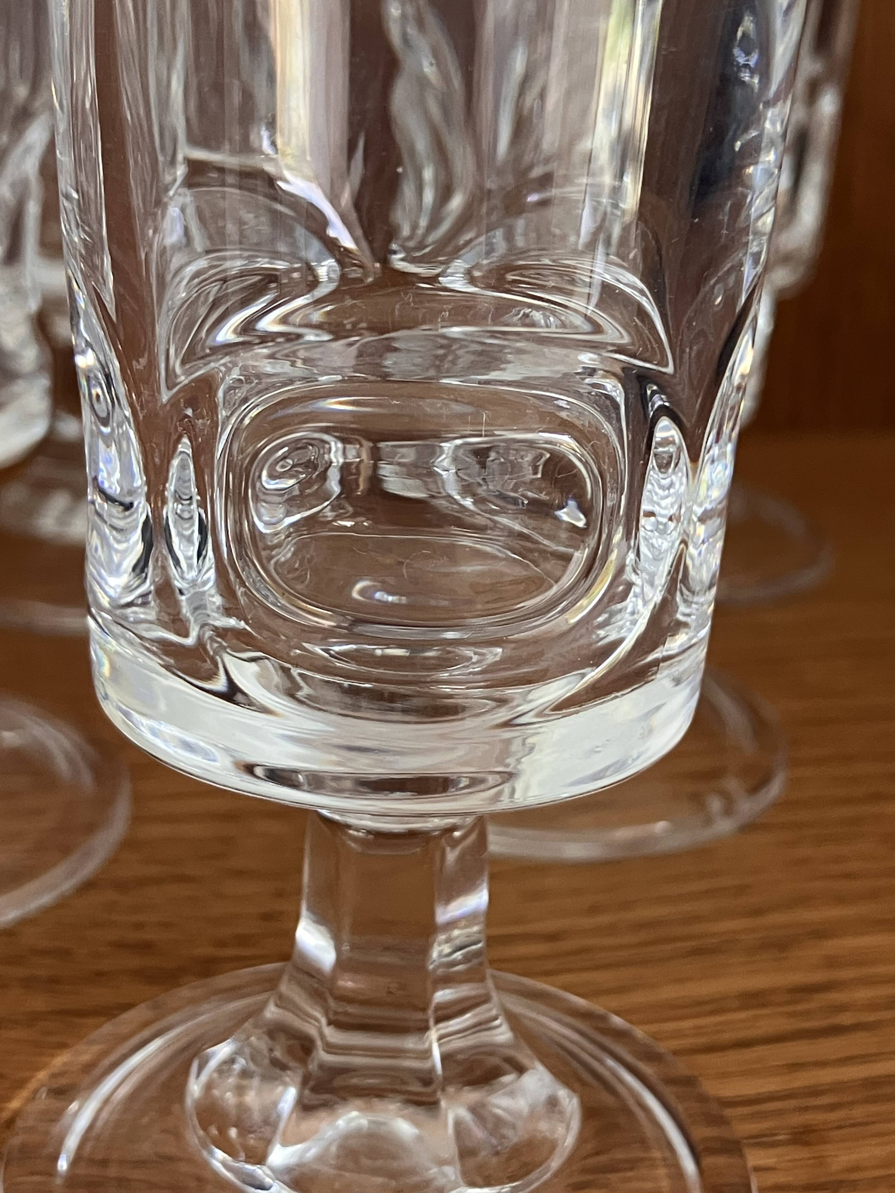 1970s Cristal d'Arques Series B champagne flutes: set of 6