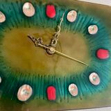 Rectangular wall clock enamelled franco Bastianelli signed LAURANA design 60.