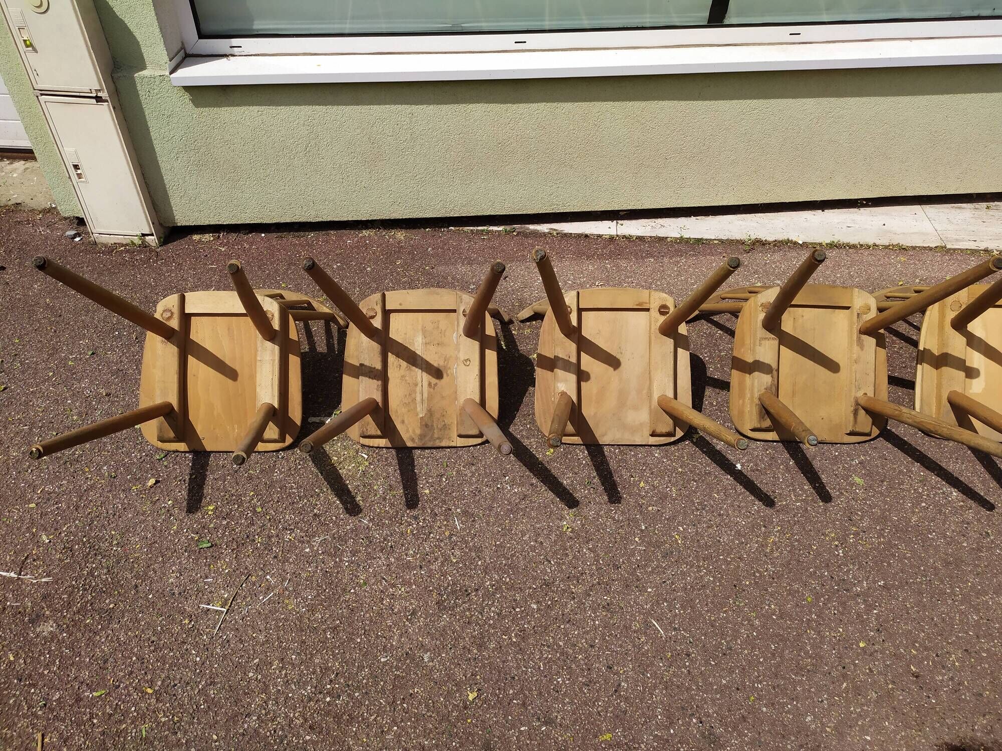 Set of 18 wooden bistro chairs - vintage - year 50 - 60