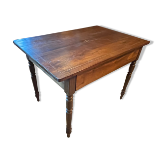 Walnut desk marquetry