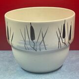 Ceramic pot cover with vegetable decoration sign (paul) milet sevres ø 19 cm h 15