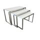 Set of 3 vintage nesting tables / chrome/marble side tables.