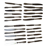 24 silver-plated Christofle Cluny Uniplat Vieux-Paris knives (2 x 12)