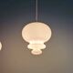 Trio de suspensions scandinaves en opaline blanche, 1960