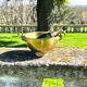Swan Brass Champagne Cooler – Vintage Solid Sculptural Swan Handles