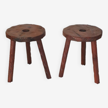 Pair of brutalist stools