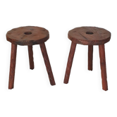 Pair of brutalist stools
