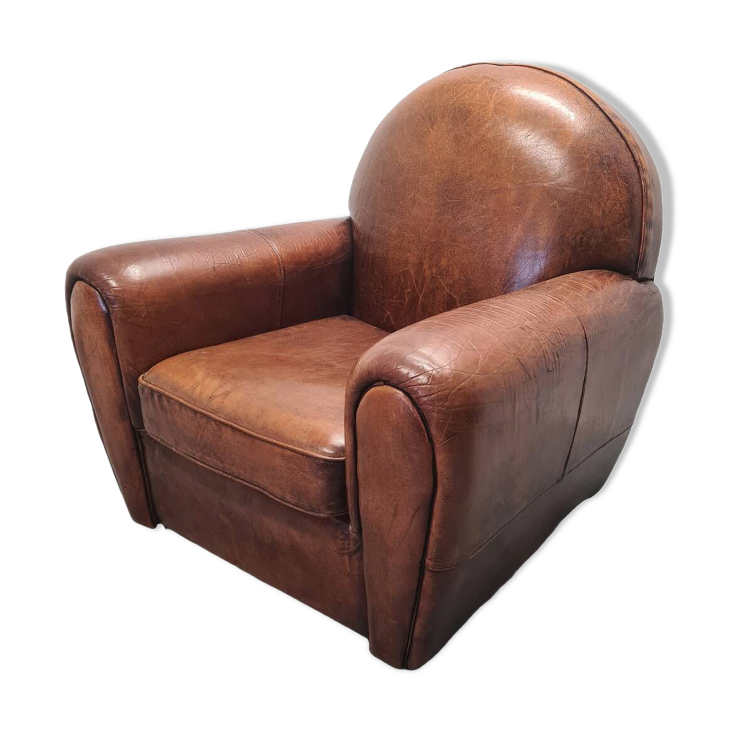 Art Deco style sheepskin armchair, early 21st century