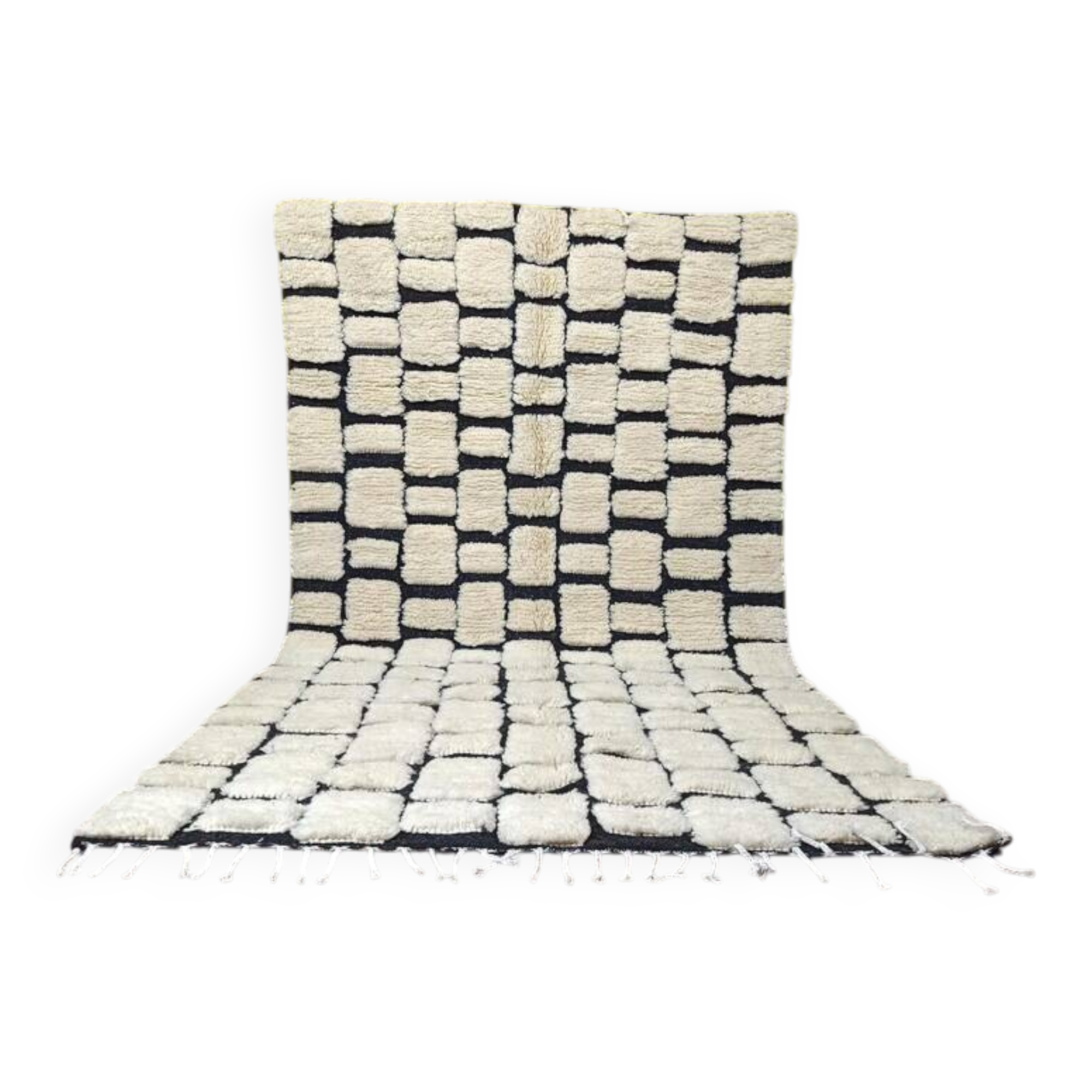 Moroccan Berber rug white-black 200cmx300cm