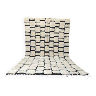 Moroccan Berber rug white-black 200cmx300cm