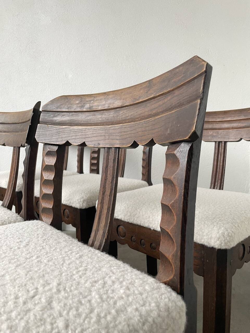Set of 6 brutalist chairs from the 1940s