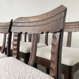 Set of 6 brutalist chairs from the 1940s